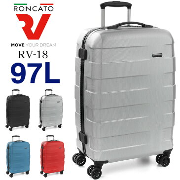 RONCATO ロンカート RV-18 97L 7〜10泊 スーツケース キャリーケース キャリーバッグ ジッパー式 4輪 海外旅行 国内旅行 旅行 出張 ビジネス TSAロック ポリカーボネート トラベル 旅行用かばん トラベルバッグ 超軽量 大容量 5年保証 ヨーロッパ製 5801