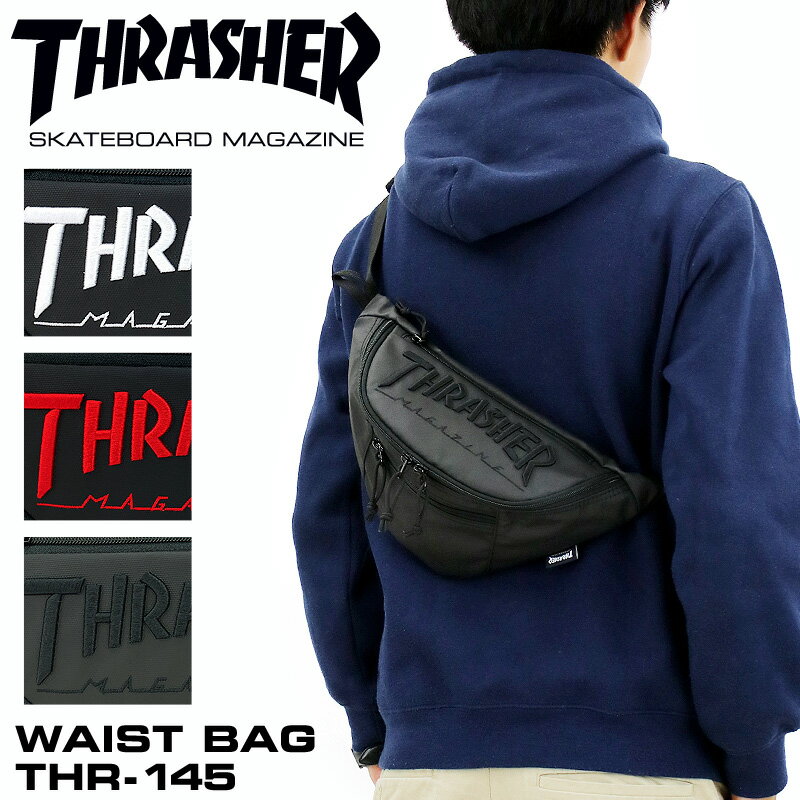 スラッシャー ボディバッグ メンズ ブランド THRASHER THR-145 ワンショルダーバッグ 斜め掛けバッグ ウエストバッグ…