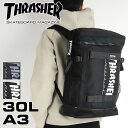 スラッシャー リュック メンズ 大容量 リュックサック THRASHER R1930 正規品 スクエアリュック デイパック バックパック A3 B4 A4 30L 通勤 通学 旅行 スポーツ 2層 2ルーム 大容量 軽量 PC収納 レディース 大学生 高校生 中学生 人気 ブランド カジュアル オシャレ