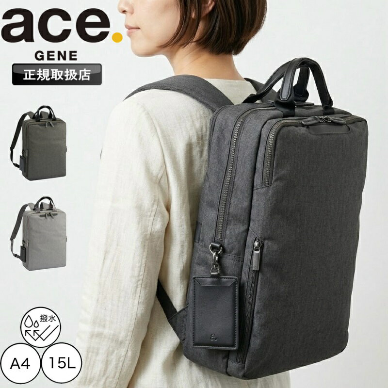 乐天商城 - 【2026年5月入荷】エースジーン ace.GENE エース PC 出張 キャリーオン 15L ACE フィッテムヘザー バックパック デイパック ビジネスリュック ビジネス ビジネスバッバッグ A4 シンプル 通学 通勤 ブランド 正規品 20112