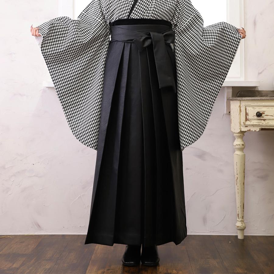 色音 レザー袴 ブラック 卒業式 袴 単品 M L 【 卒業式袴 大学生 教員 レディース 合皮 おしゃれ かわいい はかま 女性 】