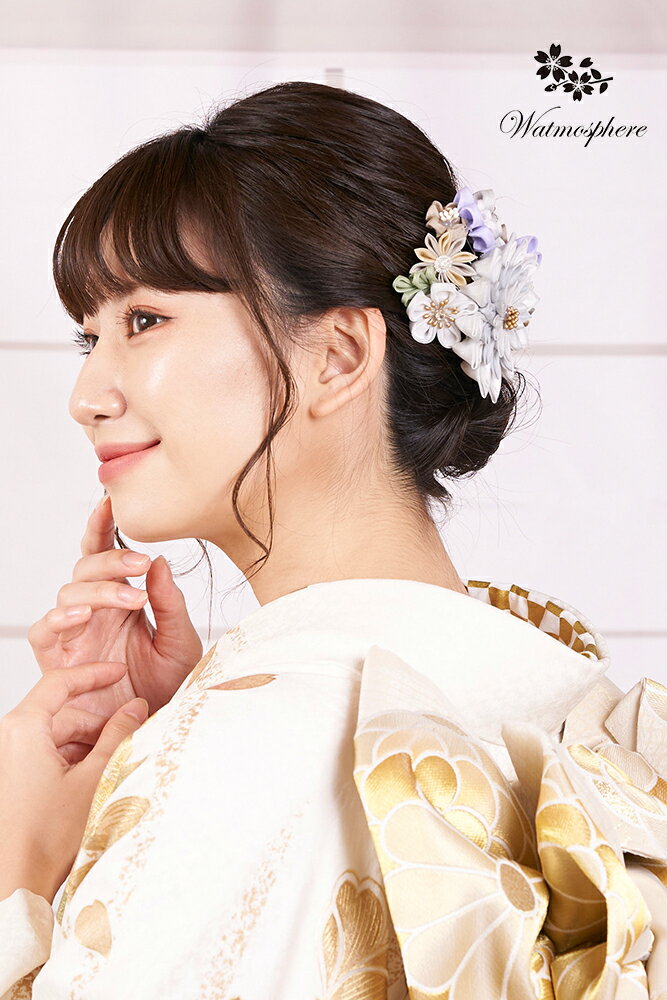 髪飾り 成人式 3点セット 袴 卒業式 コーム 和装 着物 日本製 Watmosphere ワトモスフィア 24w402 【 振袖 つまみ細工 水引 花 女性 礼装用 結婚式 入学式 おしゃれ かわいい あす楽 送料無料】