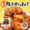 【肉汁からあげ】国産 唐揚げ 冷凍 レンジ 国産鶏 むね肉 から揚げ 送料無料 惣菜 おかず 弁当 プレゼント 1kg 1000g