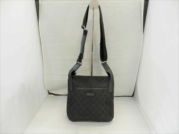 【楽天スーパーSALE特別値下げ！！】グッチ GUCCI GGキャンバス ショルダーバッグ ブラック 122793-467891 【中古】