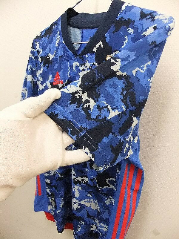 アディダス adidas タグ付き2020サッカーJAPAN日本代表ホーム半袖ユニフォーム 背ネーム無し Lサイズ 青ブルー GEM32 ED7371 ネット通販 サッカー 用品 セール