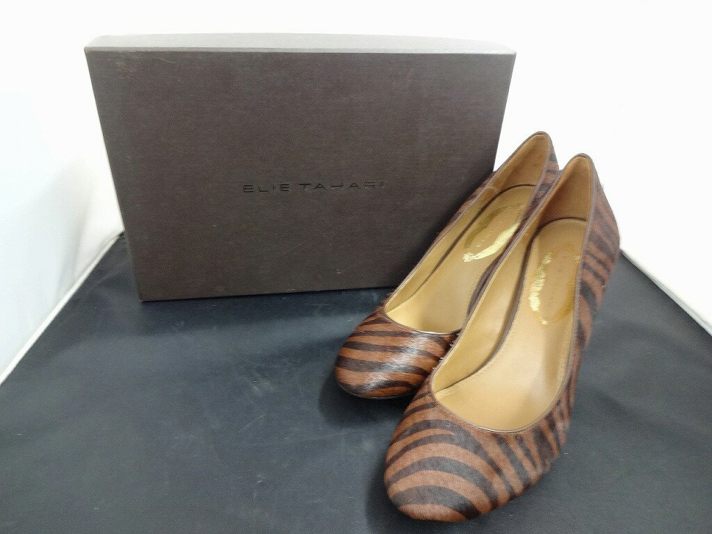 エリータハリ ELIE TAHARI ゼブラ柄 ハイヒール 【中古】