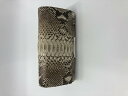 【PYTHON SKIN genuine】パイソン 長財布 ヘビ革・ナチュラル HL-6414-P 【中古】