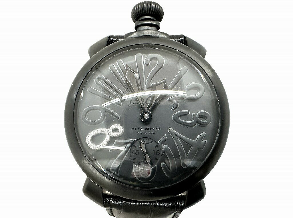 ガガミラノ GaGa MILANO Manuale《マヌアーレ》 48mm スペシャルカスタマイズ オートマチックウォッチ 腕時計 ブラック 5012.02S 