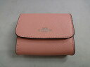 コーチ COACH COACH コーチ F54843 レザー 二つ折り財布 コインケース ピンク 【中古】