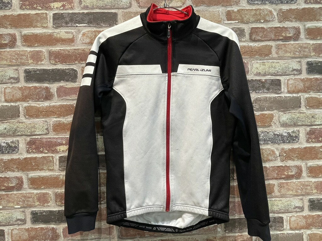 パールイズミ PEARL IZUMI サイクルジャケット（M） 白・黒・赤 WINDBREAK 【中古】