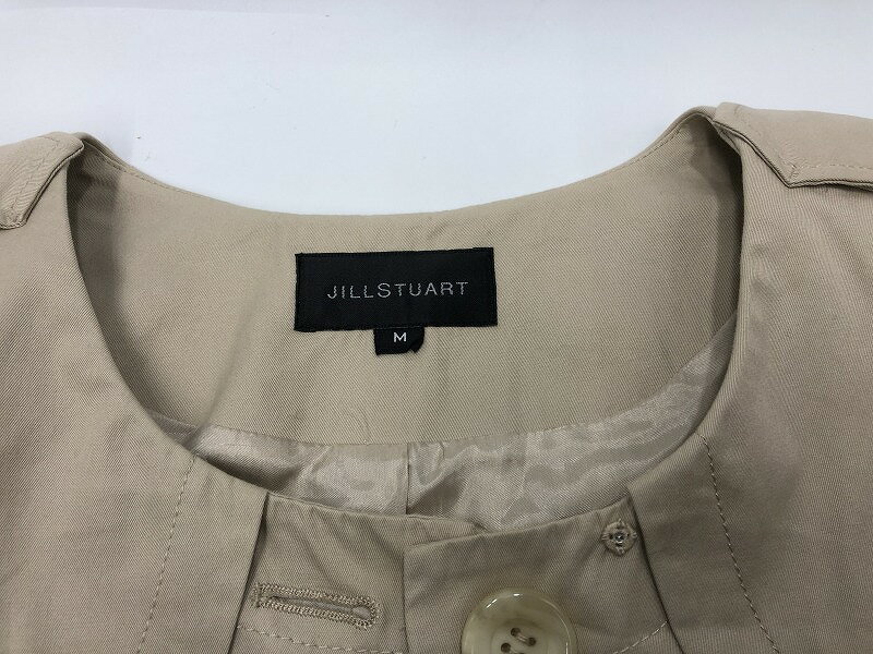 【期間限定セール】ジルスチュアート JILL STUART ノーカラー トレンチコート クリーム色 092-151002 【中古】