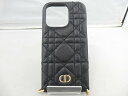 クリスチャン・ディオール Christian Dior Dior Caro iPhone 14Pro チェーン付 黒 ブラック S5178UWHC_M900 【...