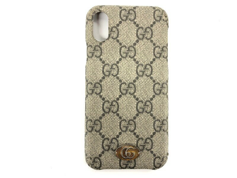 【期間限定セール】グッチ GUCCI GG柄 iPhoneケース iPhoneX iPhoneXS ベージュ 587672 617664 【中古】