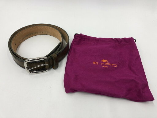 【期間限定セール】エトロ ETRO メンズ レザーベルト こげ茶 シルバー 【中古】 【期間限定セール】エトロ ETRO メンズ レザーベルト こげ茶 シルバー 【中古】