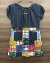 【期間限定セール】ミキハウス MIKIHOUSE 子供服 ガールズ ワンピース 半袖 パッチワーク風 バンダナ 110 紺 【中古】(4)