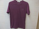 STONE ISLAND ストーンアイランド ロゴ パッチ Vネック 半袖 Tシャツ パープル 【中古】