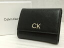 カルバンクライン Calvin klein 【美品】 RE-LOCK TRIFOLD MD PUレザー 三つ折り財布 ブラック K60K608994 【中古】(4)
