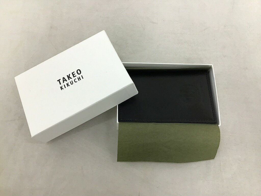 【11/20(木)20時〜全品ポイント10倍！要エントリー！】タケオキクチ TAKEO KIKUCHI カードケース ブラック 【中古】