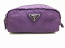 【ポイント10倍!要エントリー!】【期間限定セール】プラダ PRADA ポーチ パープル 【中古】