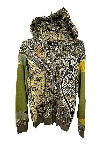 エトロ ETRO 50th 限定デザイン 総柄パーカー 希少 総柄 MSA19 【中古】
