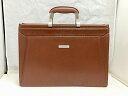 バーバリー BURBERRY 【難有品】 レザー チェック ビジネスバッグ ブラウン 【中古】