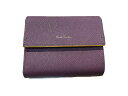 【期間限定セール】ポールスミス Paul Smith 3つ折り財布 コンパクト マルチカラー 表面:パープル系 【中古】