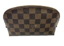 ルイヴィトン LOUIS VUITTON ポシェット コスメティック PM 化粧ポーチ コスメポーチ ダミエ・エベヌ N47516 【中古】
