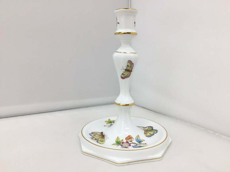 【全品ポイント10倍！要エントリー】【期間限定セール】ヘレンド HEREND キャンドルスタンド ホワイト 蝶 【中古】