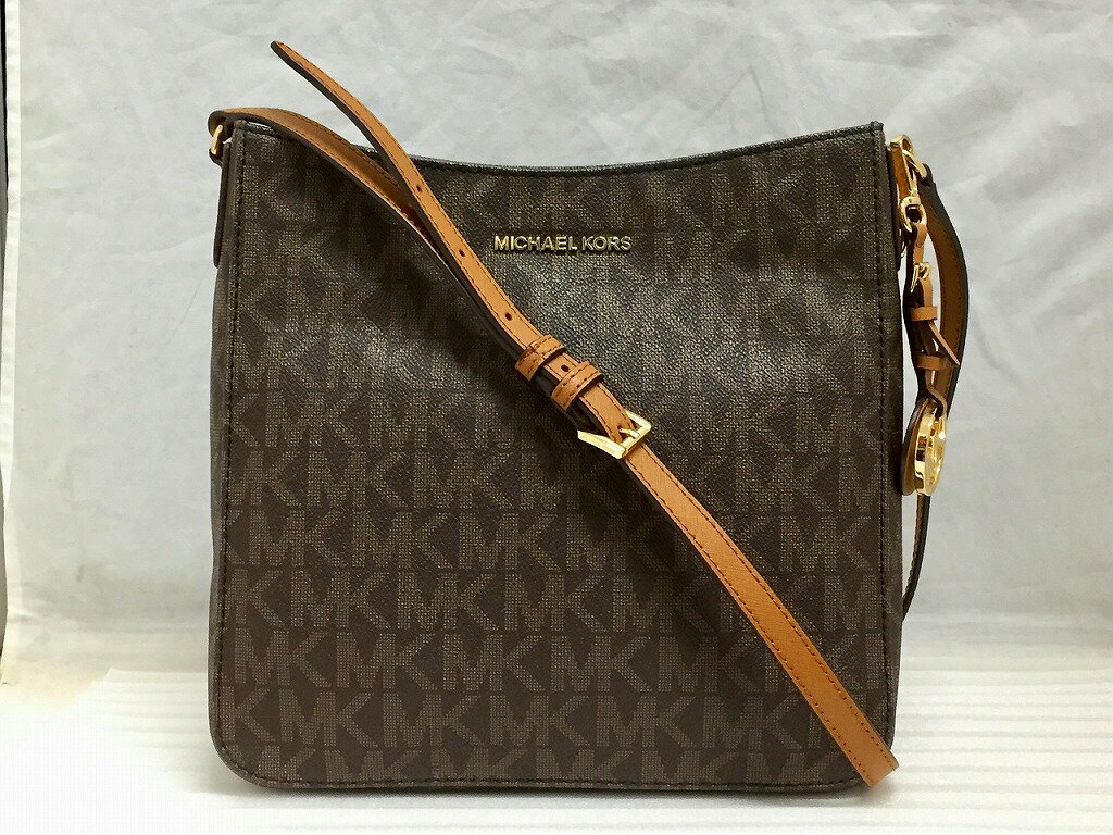 楽天ワットマン楽天市場店【6/22（日）20時〜全品ポイント10倍！要エントリー！】マイケルコース MICHEL KORS 【美品】 ロゴ ロングショルダー ショルダーバッグ 総柄/ブラウン 35T7GTVM3B 【中古】