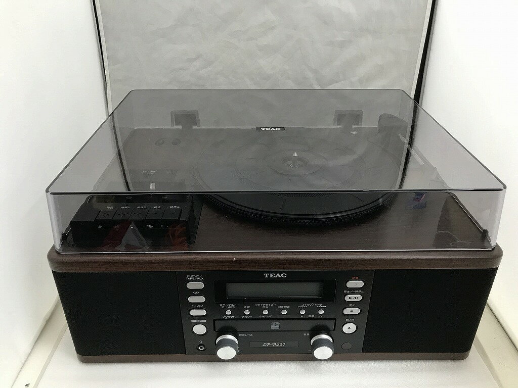 【期間限定セール】ティアック TEAC ターンテーブル/カセットプレーヤー付CDレコーダー LP-R520 【中古】