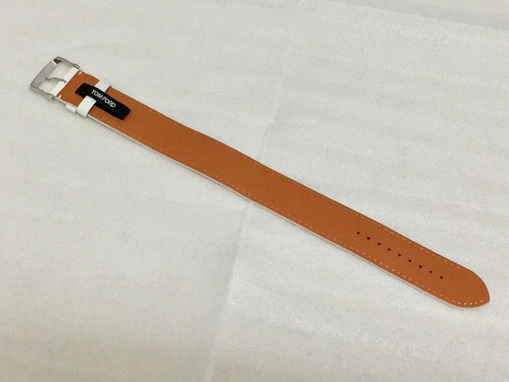 トムフォード TOM FORD タイムピース用 交換ストラップ レザーベルト 腕時計用交換ベルト ホワイト 【中古】