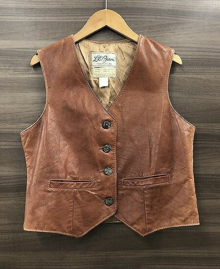 エルエルビーン L.L.Bean ヴィンテージレザーベストジャケット 60s ブラウン 【中古】