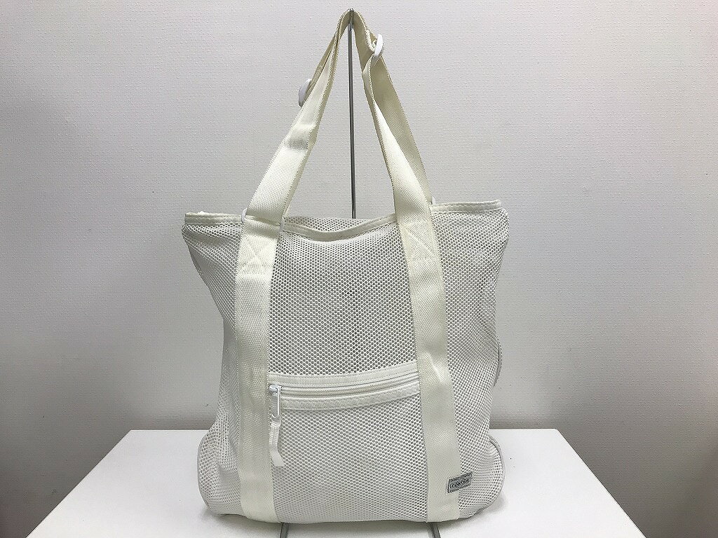 ポーター PORTER カジュアルでスタイリッシュなお洒落の魅力 B4可 収納力抜群 縦型 メッシュ トートバッグ 肩掛け鞄 通学 【中古】