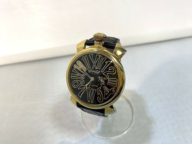 ガガミラノ GaGa MILANO ネイマール コラボ 限定生産 クオーツ 腕時計 ブラック・ゴールド系 【中古】