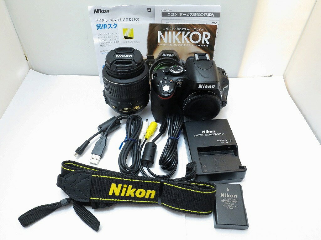 ニコン Nikon デジタル一眼レフ (レンズキット) D5100/AF-S DX NIKKOR 18-55mm f/3.5-5.6G VR 【中古】