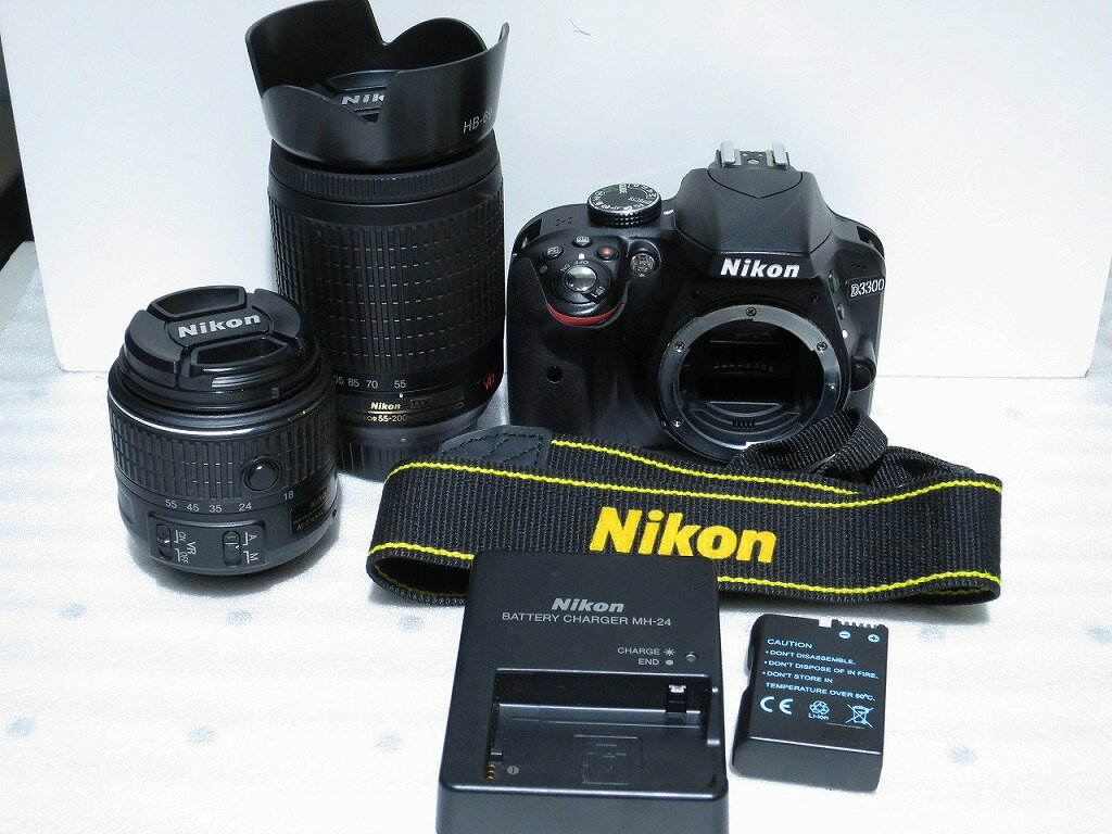 ニコン Nikon デジタル一眼レフ（ダブルズームキット） D3300/18-55mm/55-200mm 【中古】