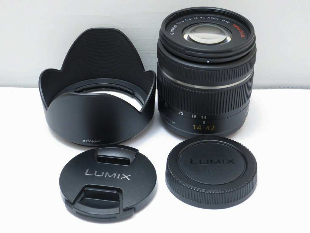 パナソニック Panasonic マイクロフォーサーズマウント用ズームレンズ LUMIX G VARIO 14-42mm/F3.5-5.6 ASPH./MEGA O.I.S. H-FS014042 【中古】