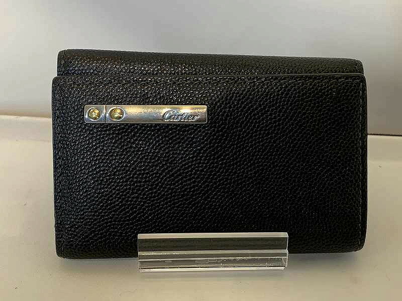 カルティエ Cartier キーケース レザー 黒 ブラック ユニセックス 6連 【中古】