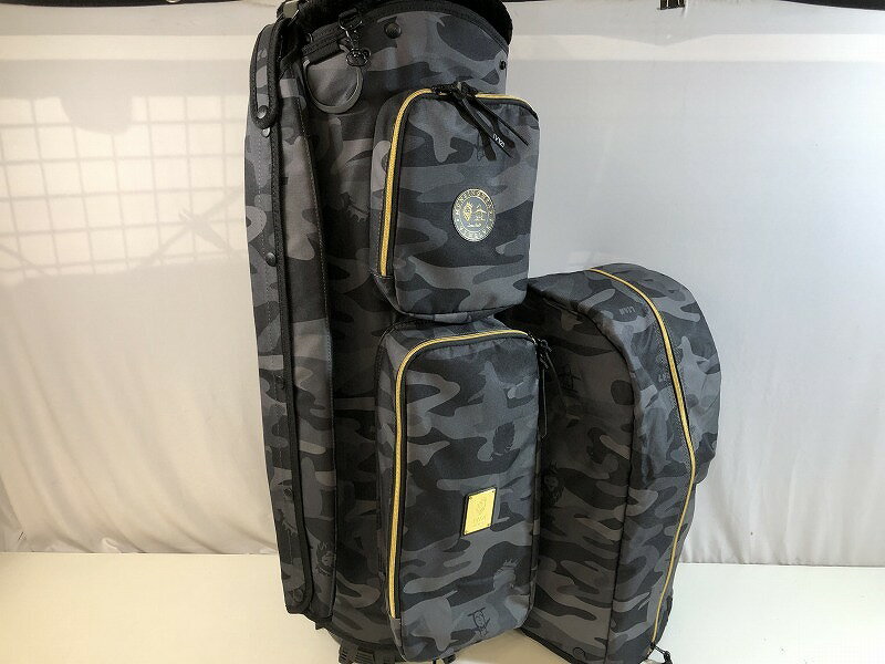 Candy Bag - 【送料無料】 マンシングウェア Munsingwear V12 コラボキャディバッグ 9.0型 4分割 フード付属 ブラック系 【中古】