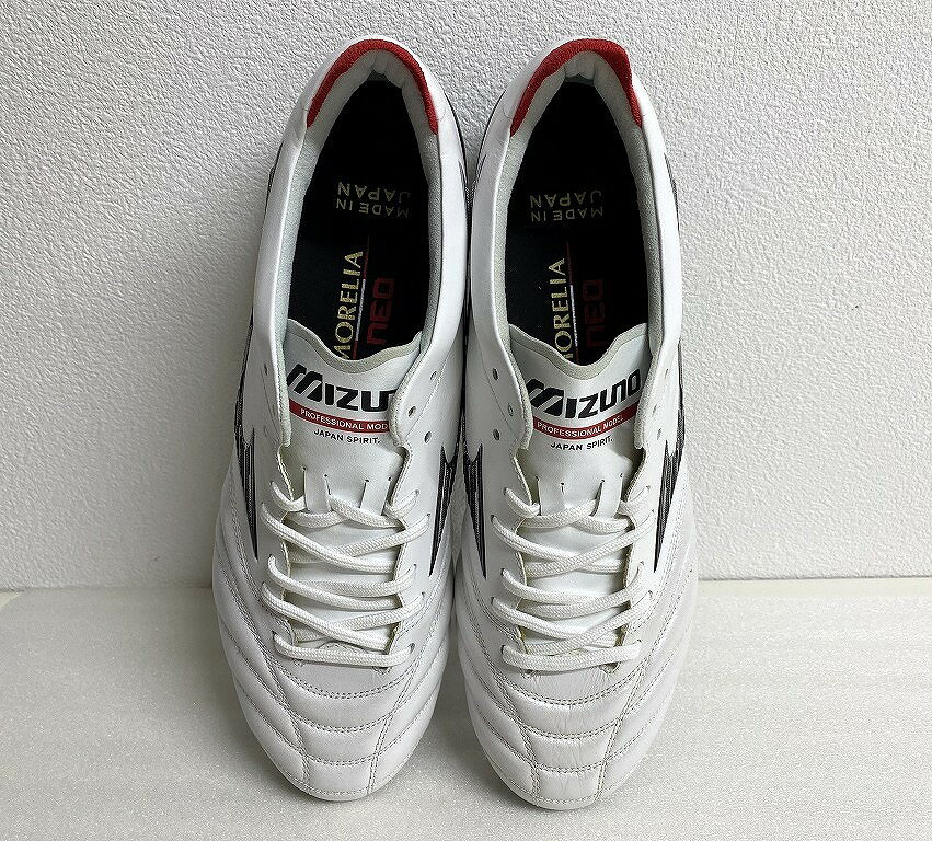 Training Shoes - ミズノ MIZUNO モレリアネオ 4 JAPAN MIX サッカースパイク FOOTBAL スティールトップスタッド ホワイト×ブラック P1GC233009 【中古】
