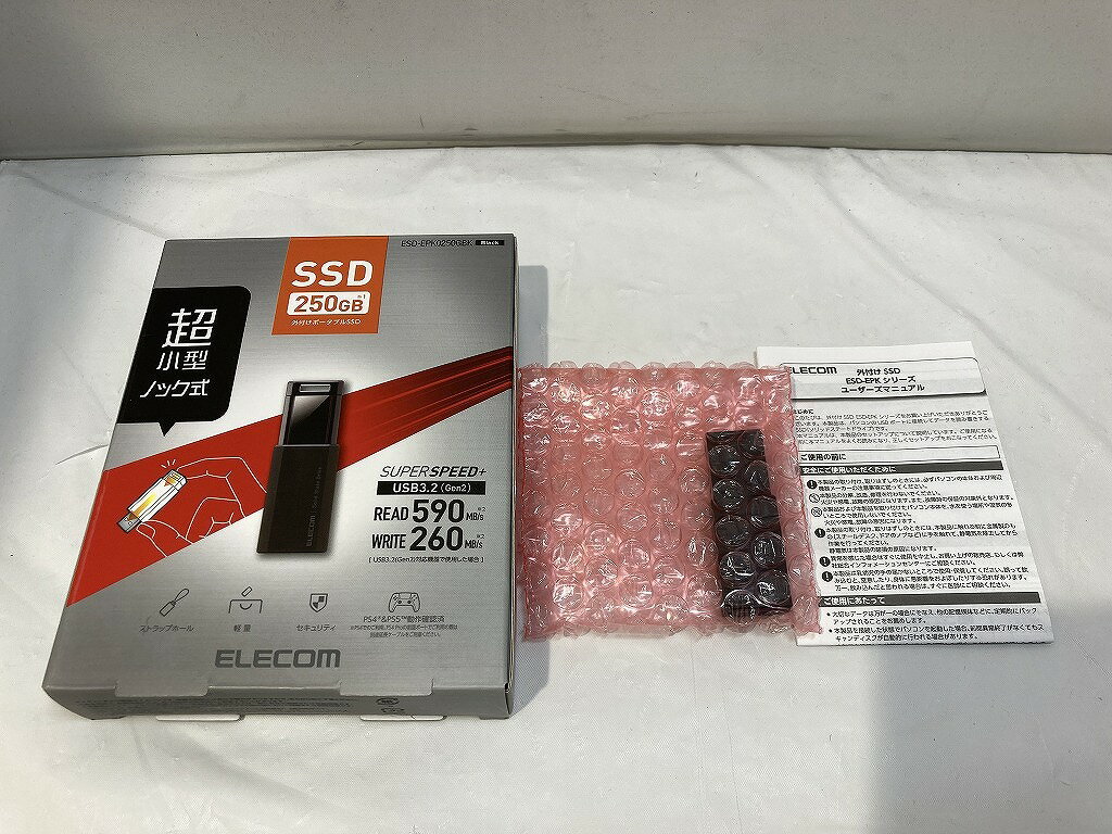 エレコム ELECOM 外付けSSD ESD-EPK0250GBK 【中古】