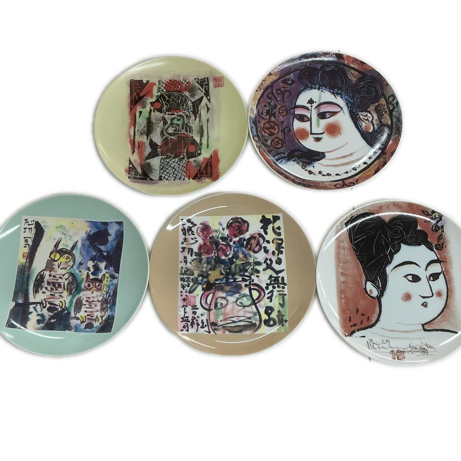 Other - 棟方志功 絵皿5枚セット【中古】