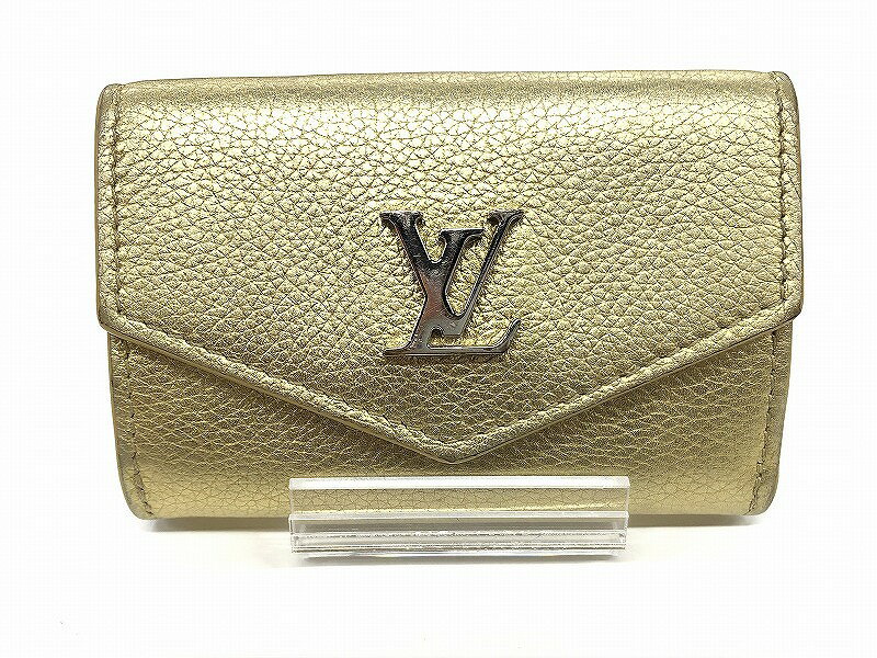 A, E, H, I, L, V, Y - ルイヴィトン LOUIS VUITTON ポルトフォイユ ロックミニ 二つ折り財布 コンパクトウォレット ゴールド M69059 【中古】