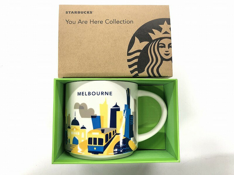 Rakuten - 【期間限定セール】【未使用】 スターバックス STARBUCKS You Are Here Collection MELBOURNE オーストラリア メルボルン 限定商品 414ml マグカップ ホワイト ブルー イエロー