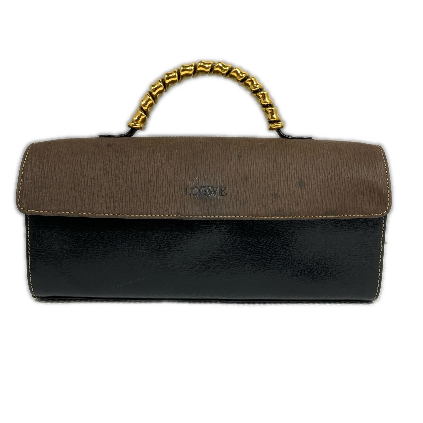 LOEWE ロエベ 黒 バッグ 希少品 レア 美品 冠婚葬祭 新入学 ハレの日