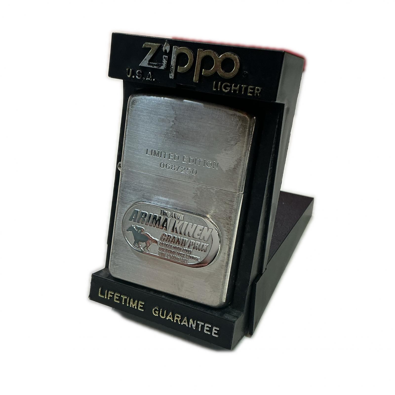 【全品ポイント10倍！要エントリー】【期間限定セール】ジッポ ZIPPO 有馬記念 ARIMA KINEN 48th 2003年製　喫煙具 シルバー【中古】
