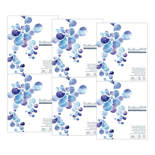 ピュアナチュラル プラス 38％×6箱セット 1日使い捨て ワンデー ソフト 送料無料 楽天 コンタクトレンズ通販の専門店