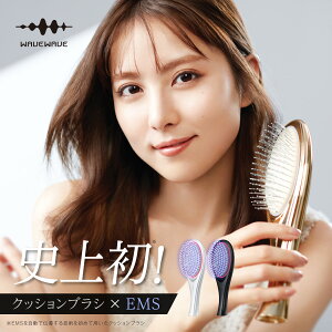 石川恋さん愛用 EMS Brush Air クッションブラシ マイクロカレント マイナスイオン ヘアケア ヘアブラシ イオンケア 頭皮ケア リフトアップ 寝ぐせ 寝癖 くせ毛 赤LED 赤色LED ブラッシング 静電気 除去 ツヤ ツヤ髪 艶髪 櫛 くし クシ 誕生日 プレゼント ギフト 彼女 妻