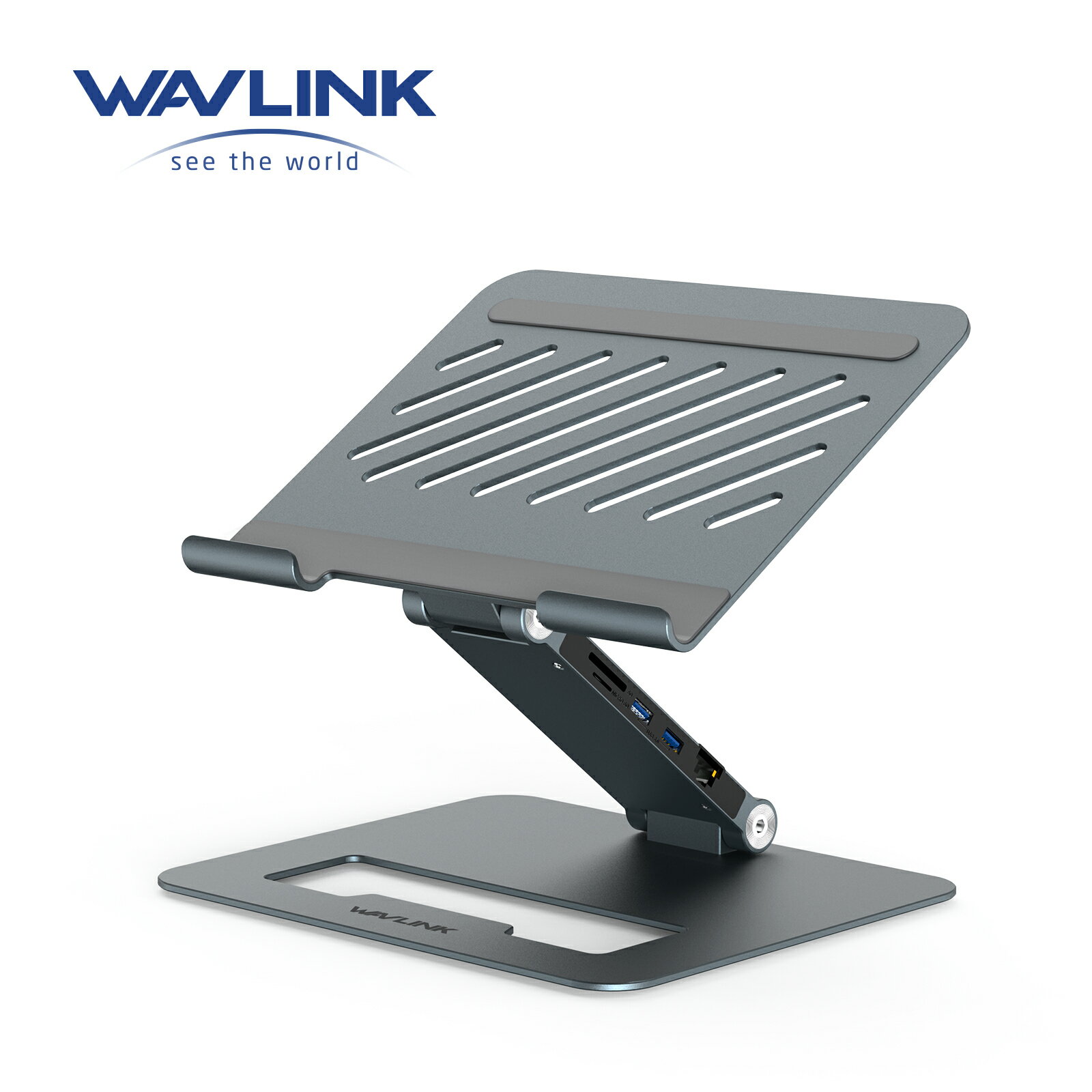 WAVLINK パソコンスタンド　9-in-1 USB-C ドッキング付き調節可能なアルミ製PCスタンド MacBook & Windows 10-17インチのノートブックとタブレットに対応する人間工学に基づいたポータブルコンピュータライザーの商品画像