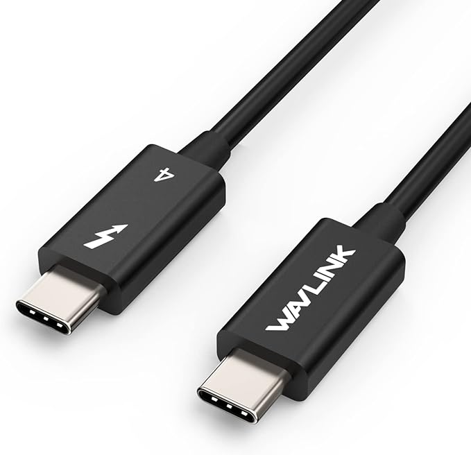 「70cm」WAVLINK Thunderbolt 4 ケーブル 40Gbps データ転送、（2.3フィート）USB-C ビデオケーブル、シングル 8K/デュアル 4K ディスプレイと100W 充電 MacBook Pro/Air、iPad 2022、ドック、外付け SSD、eGPUなどに対応